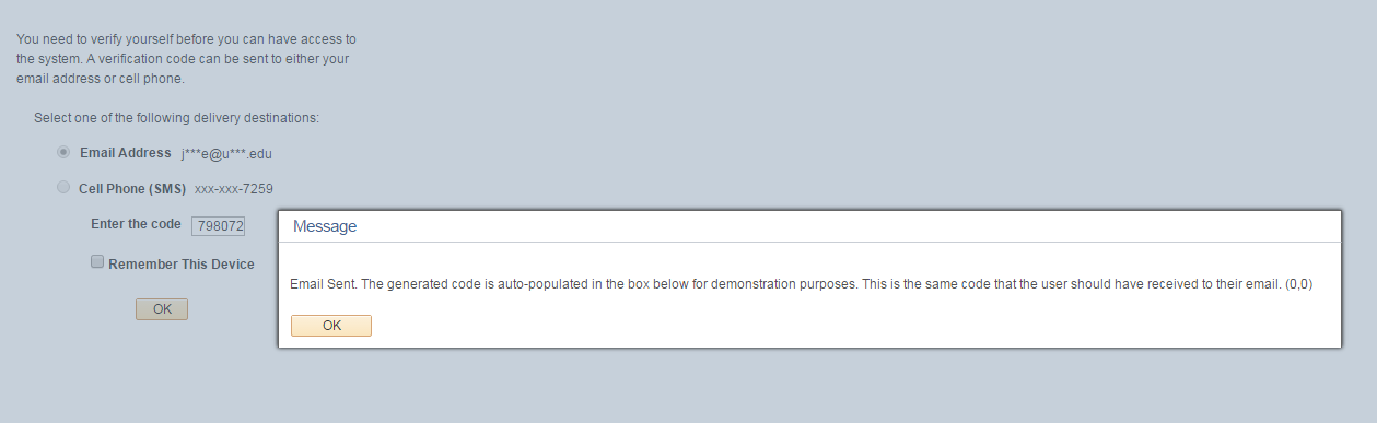 Two-Factor Authentication Page