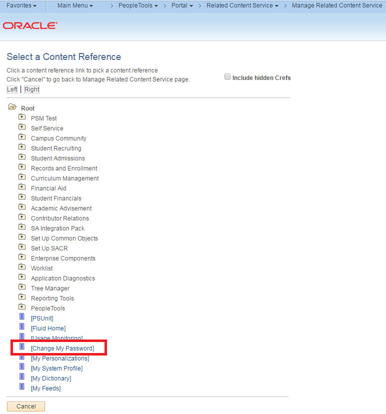 Change My Password CREF