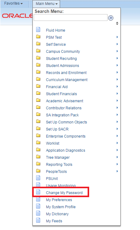 Change My Password Link