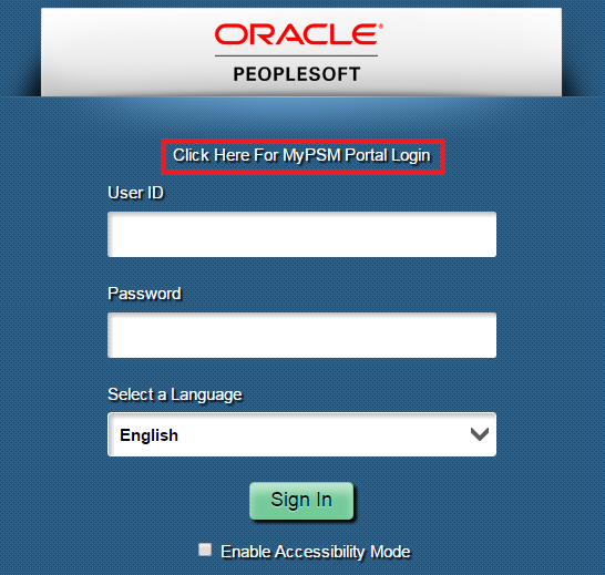 PeopleSoft Login With Link