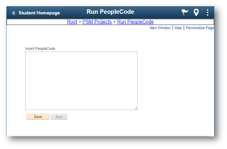 Run PeopleCode